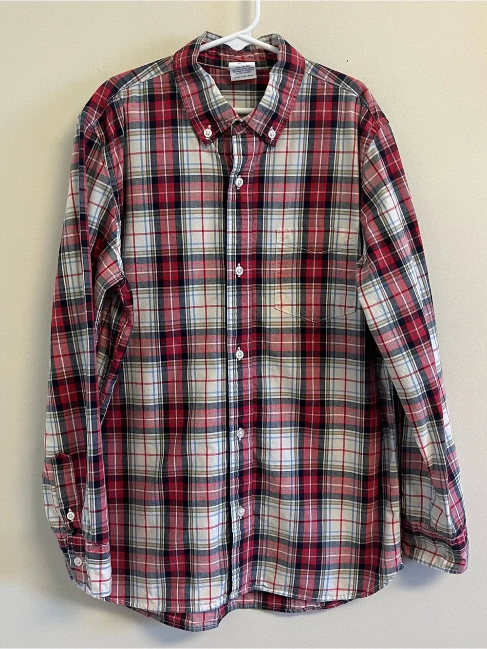 Boys Lot of 2 Size 10 12 GAP Tommy Hilfiger Plaid Button Down Shirts